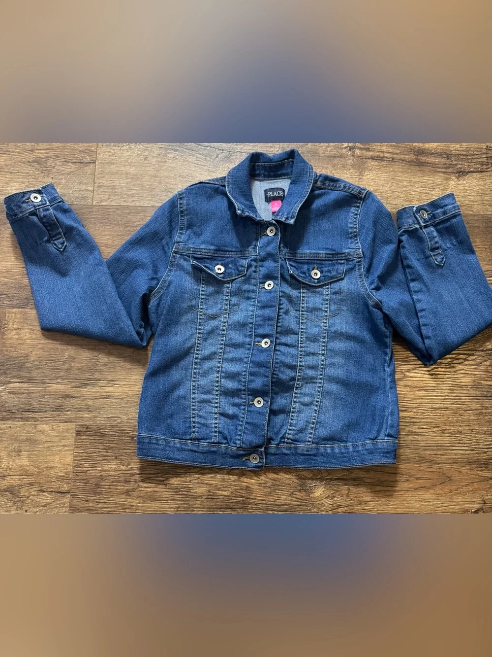 The Children’s Place Girls' Blue Denim Jacket - Classic Button-Up.